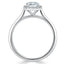 0.75 CT Cushion Shaped Moissanite Halo Engagement Ring - crownmoissanite