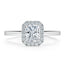 1.0 CT Radiant Cut Halo Moissanite Engagement Ring - crownmoissanite