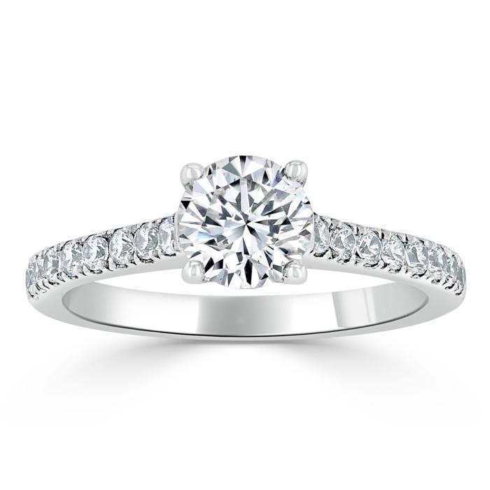 0.75 CT Round Cut Solitaire Moissanite Engagement ring - crownmoissanite