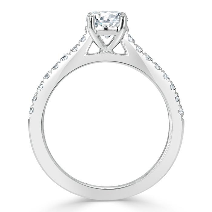 0.75 CT Round Cut Solitaire Moissanite Engagement ring - crownmoissanite