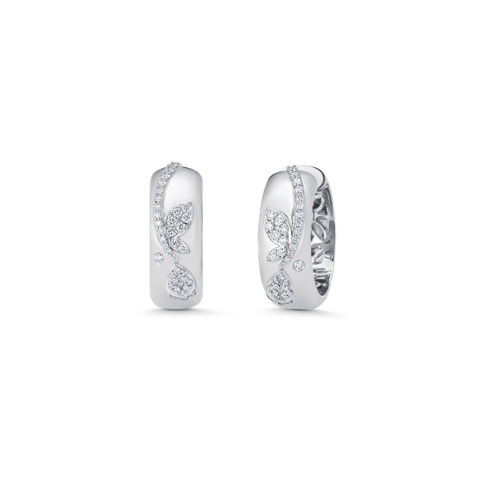 0.53 TCW Round Moissanite Diamond Petite Hoop Earrings - crownmoissanite