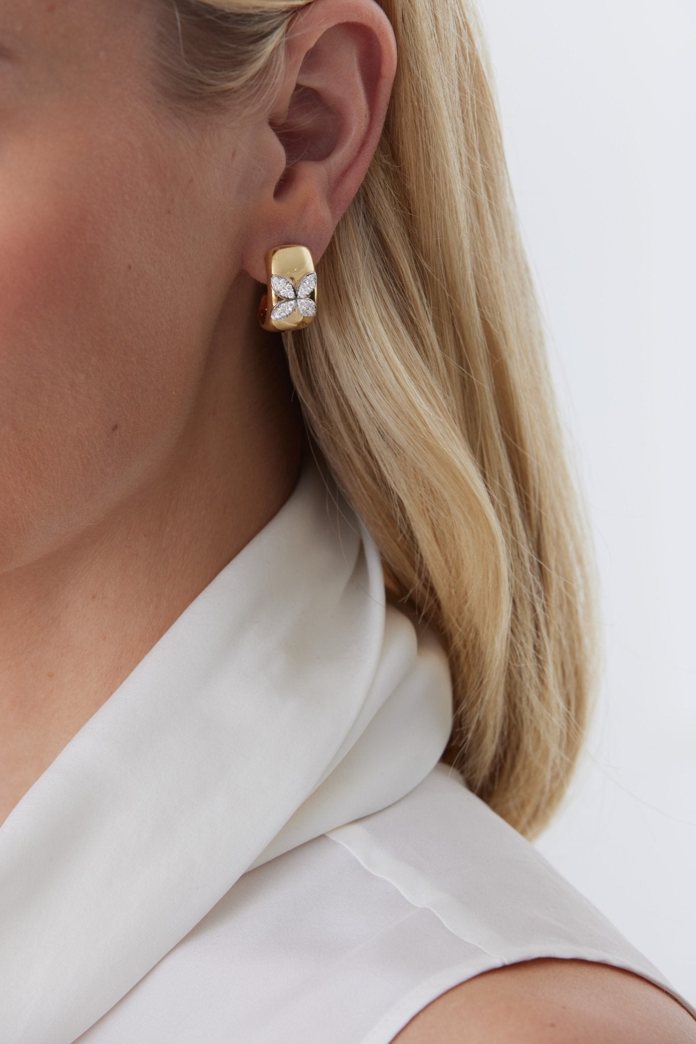 0.73 TCW Round Moissanite Diamond Petite Earrings - crownmoissanite