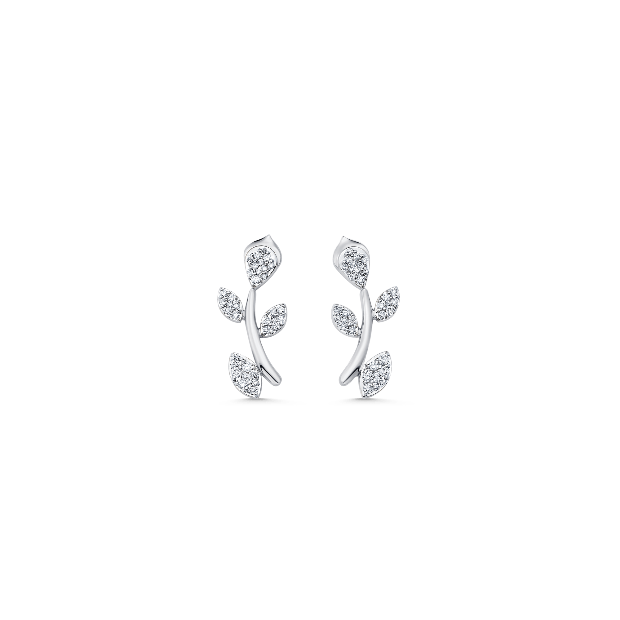 0.22 TCW Round Moissanite Diamond Ear Crawler Earrings - crownmoissanite