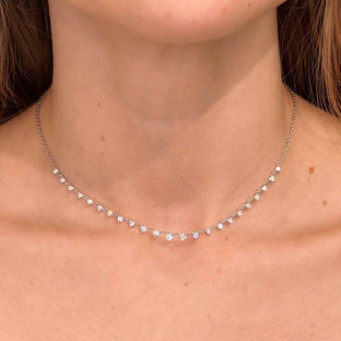 1.09TCW Round Moissanite Drip Necklace - crownmoissanite