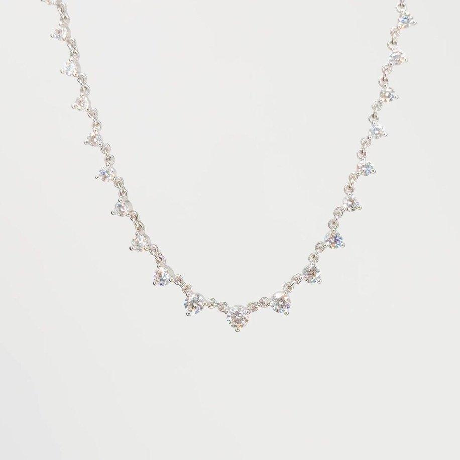 1.09TCW Round Moissanite Drip Necklace - crownmoissanite
