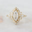 1.50 CT Marquise Moissanite Bezel Setting Unique Engagement Ring
