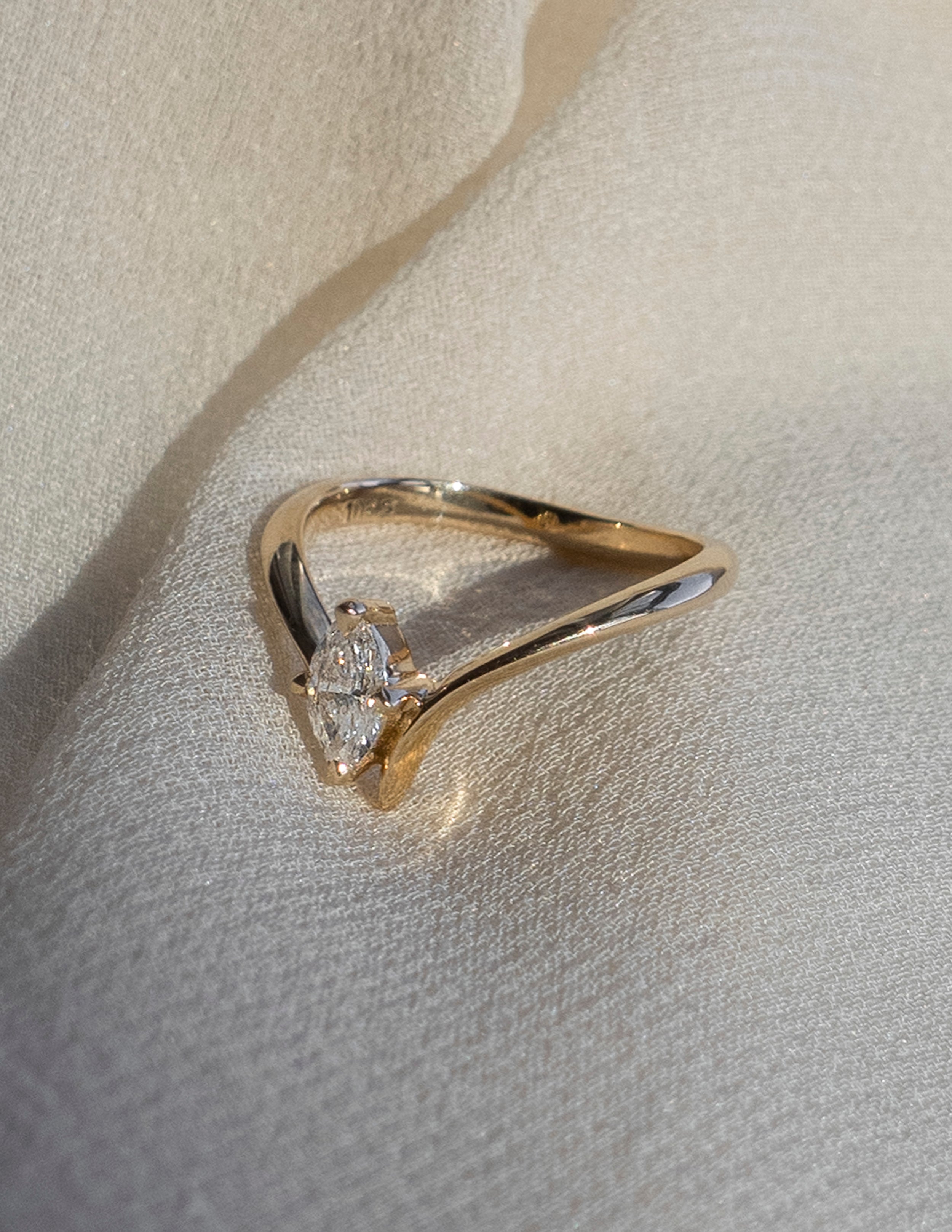 0.50 -1.50 CT Marquise Shape Moissanite Solitaire Engagement Ring