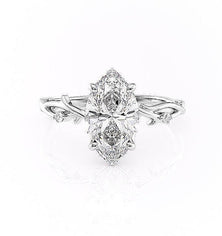 1.58 CT Marquise Shaped Moissanite Twig Engagement Ring - crownmoissanite