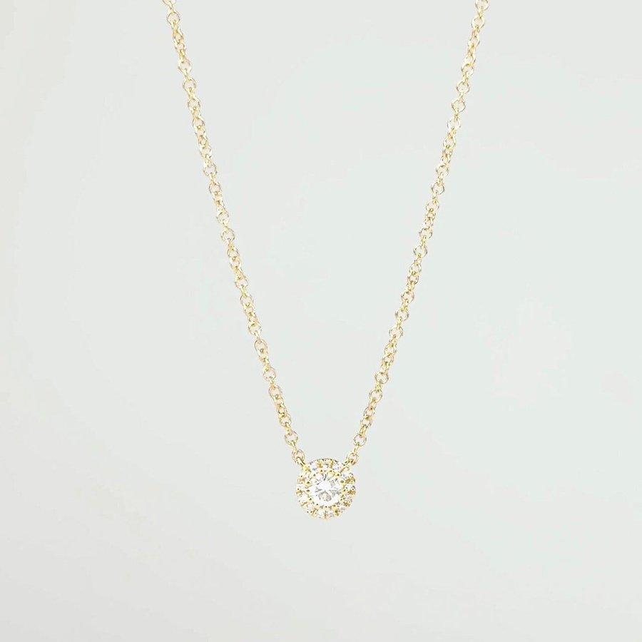 0.14TCW Round Moissanite Halo Necklace - crownmoissanite