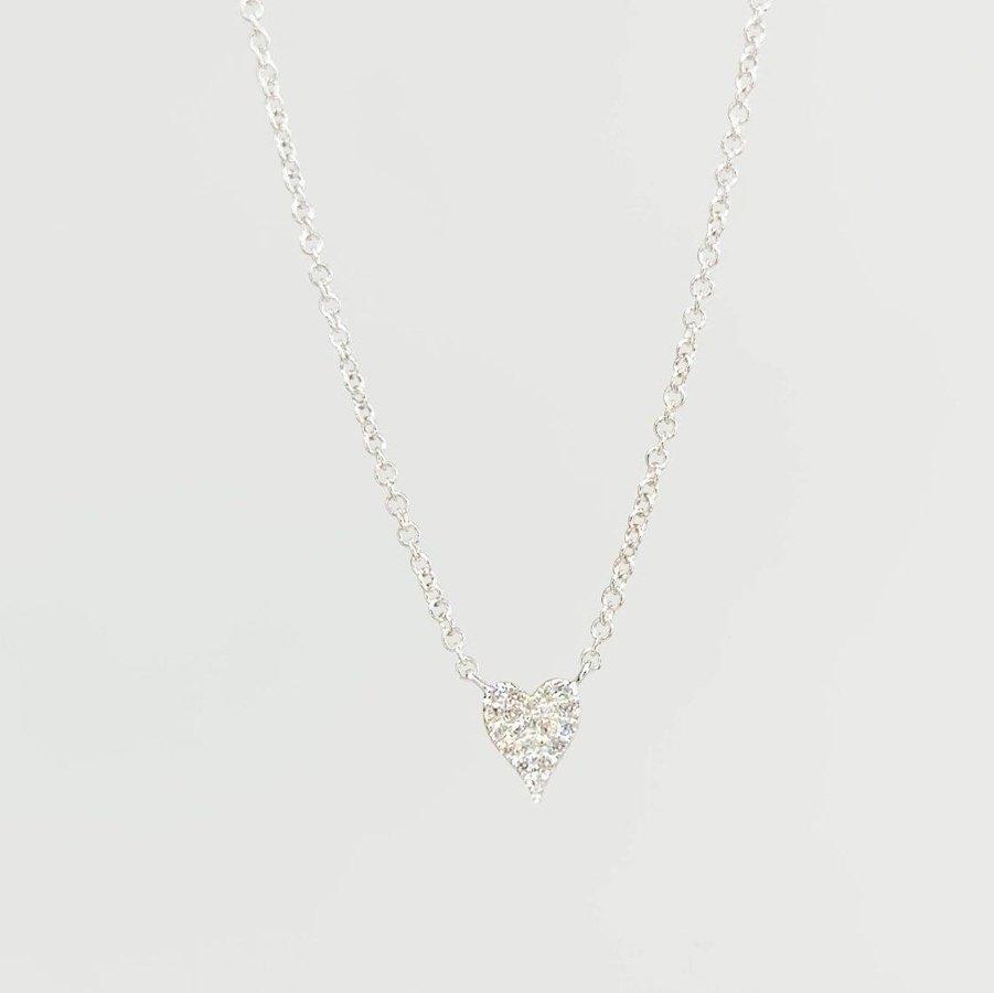 0.05TCW Round Moissanite Heart Necklace - crownmoissanite