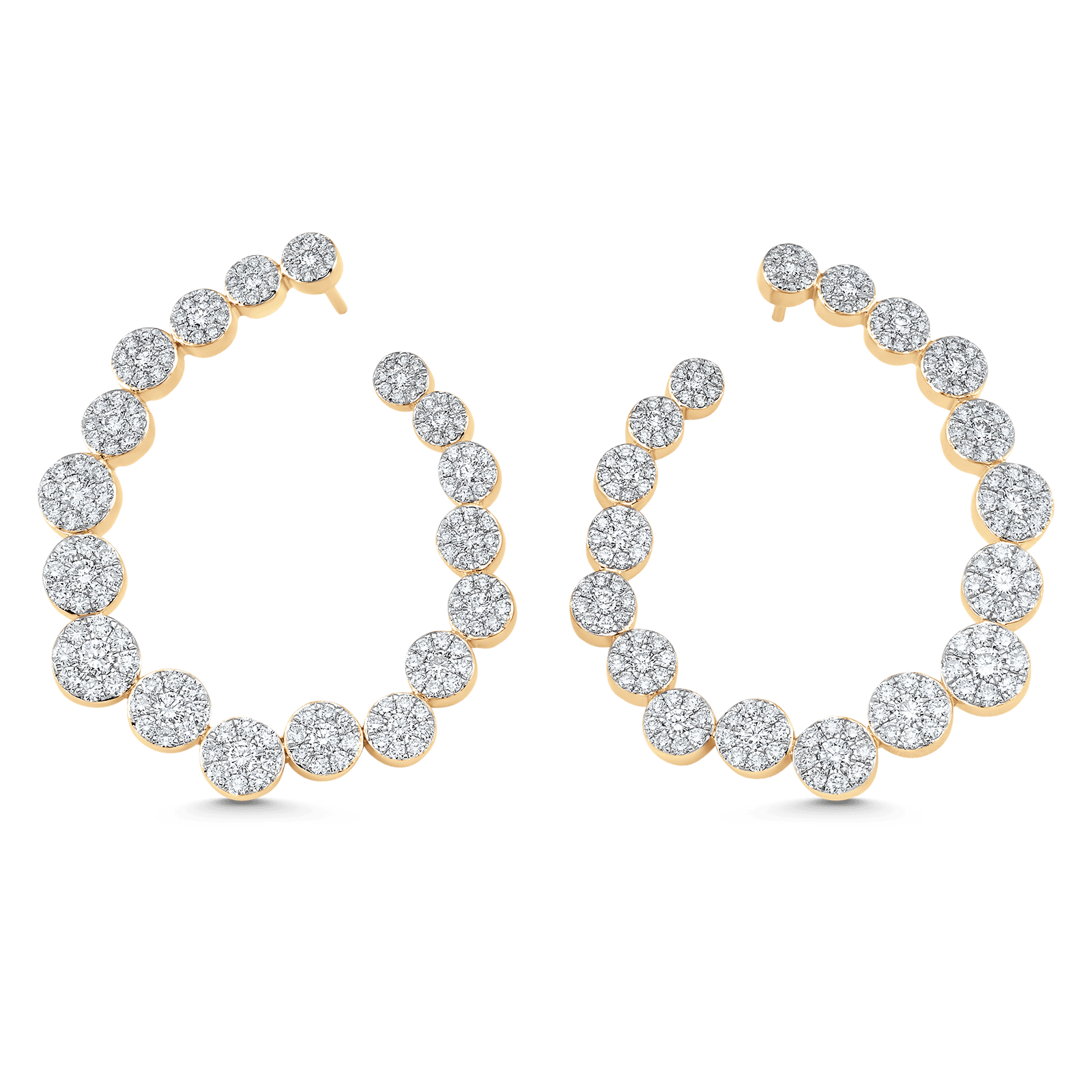 3.59 TCW Round Moissanite Diamond Hoop Earrings - crownmoissanite