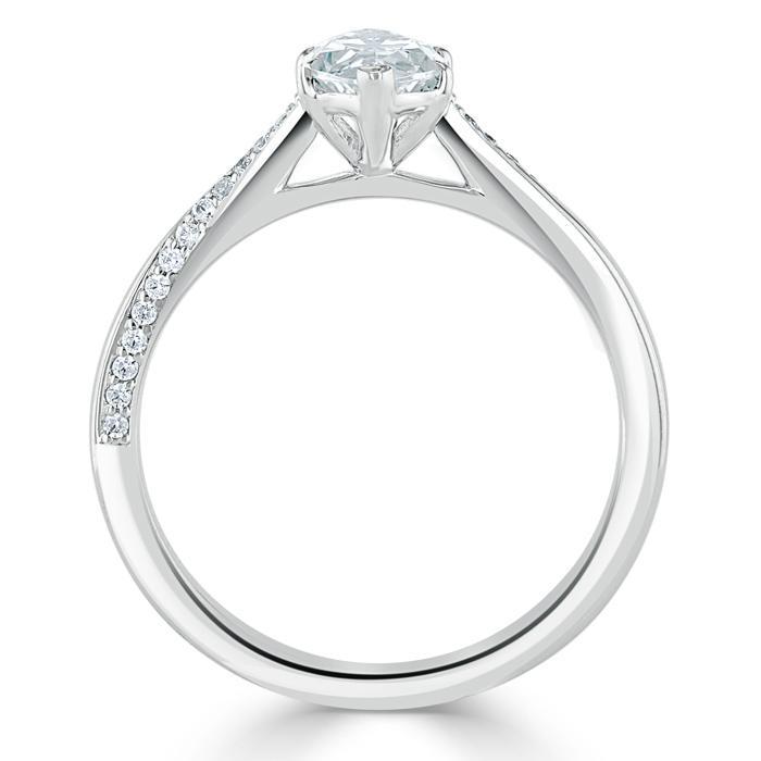 1.0 CT Marquise Cut Solitaire Moissanite Engagement Ring - crownmoissanite