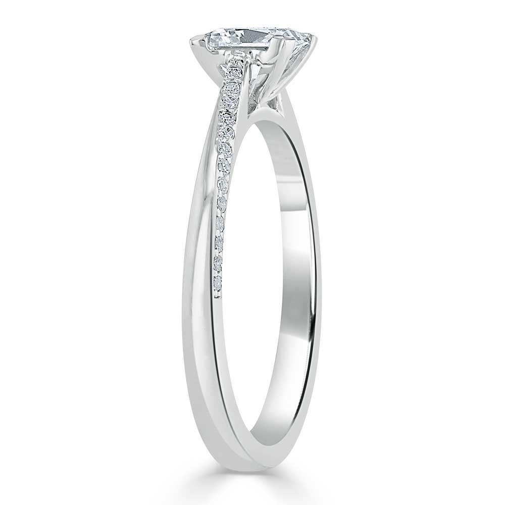 0.75 CT Princess Shaped Moissanite Solitaire Engagement Ring - crownmoissanite