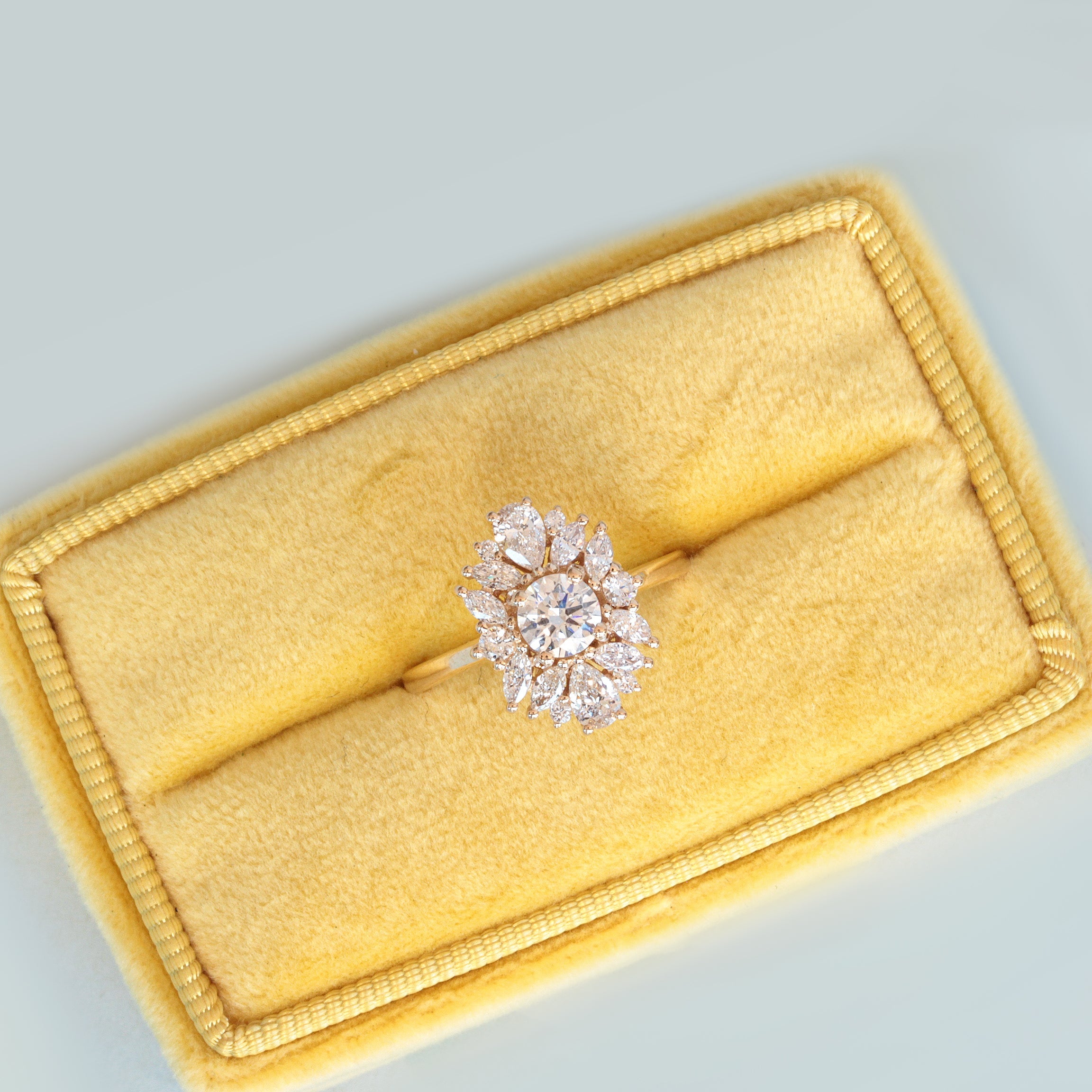 0.50 CT Round Moissanite Unique Engagement Ring