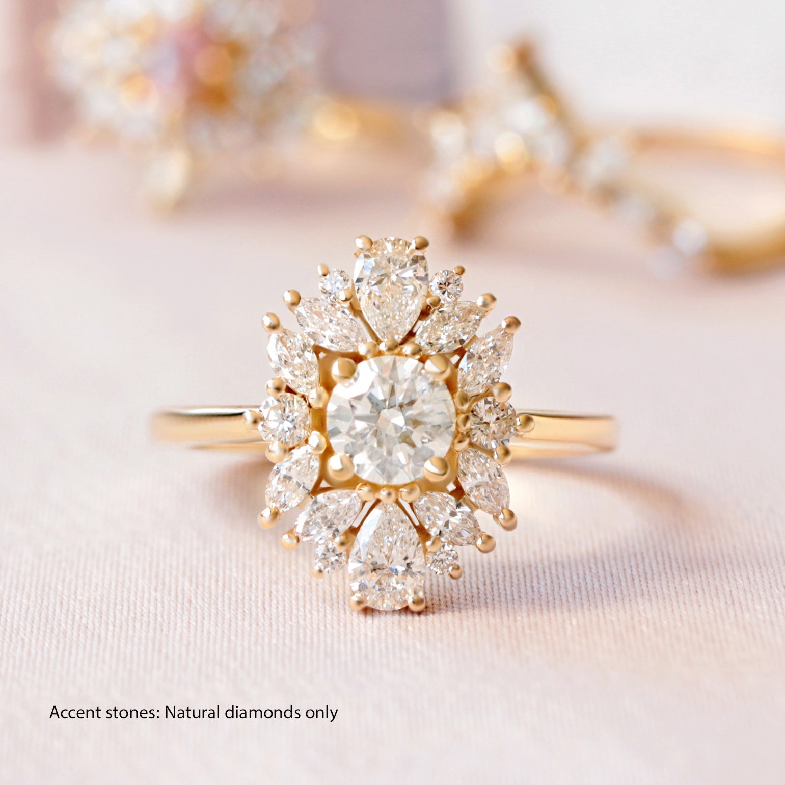 0.50 CT Round Moissanite Unique Engagement Ring