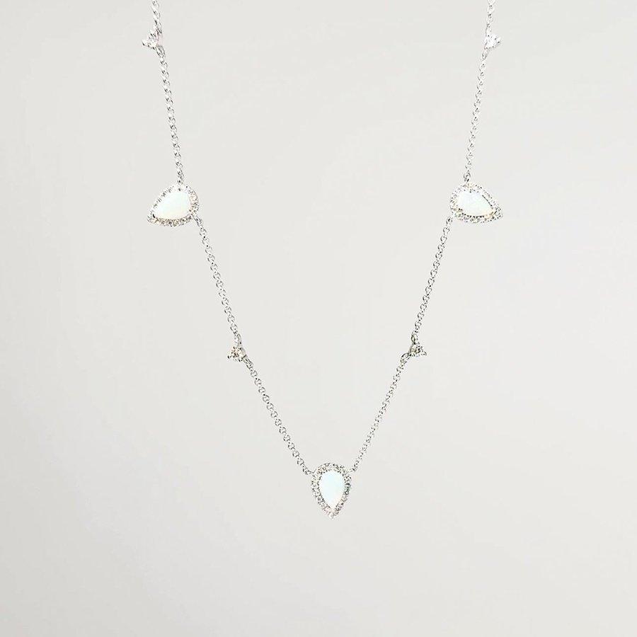 1.59TCW Pear Moissanite Drip Necklace - crownmoissanite