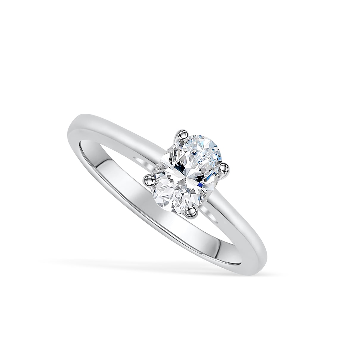 1.33 CT Oval Shaped Moissanite Solitaire Engagement Ring - crownmoissanite