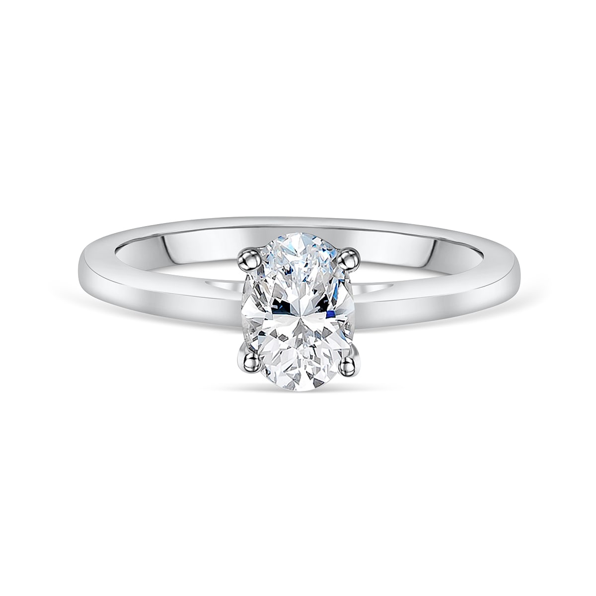 1.33 CT Oval Cut Solitaire Moissanite Engagement Ring - crownmoissanite