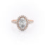 2.10 CT Oval Shaped Moissanite Halo Split Shank Engagement Ring - crownmoissanite