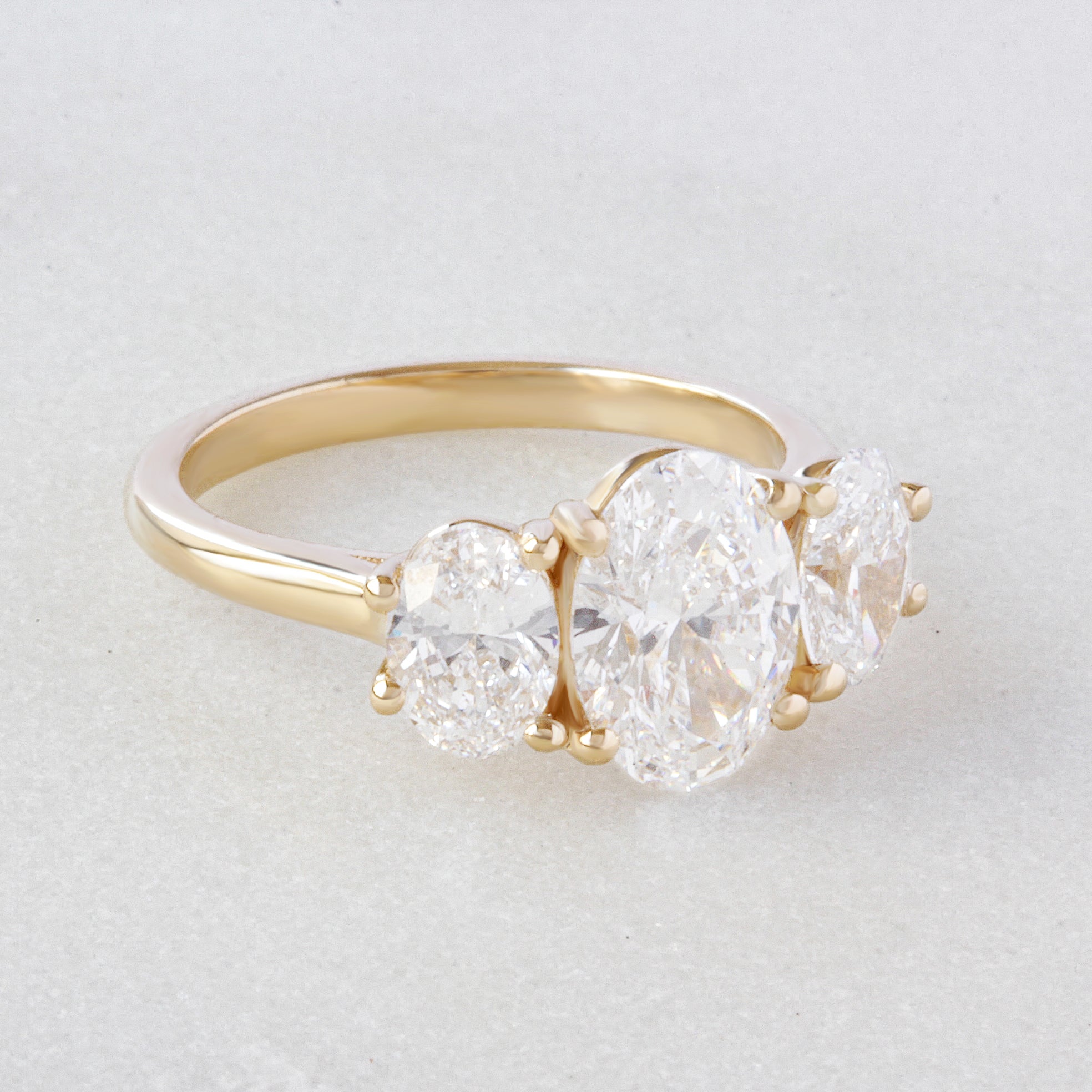 1.50 CT Oval Moissanite Three Stone Setting Engagement Ring