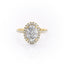 2.10 CT Oval Shaped Moissanite Halo Engagement Ring - crownmoissanite