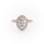 2.10 CT Oval Cut Halo Pave Setting Moissanite Engagement Ring - crownmoissanite