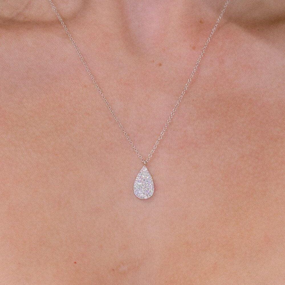 0.19 TCW Pear Moissanite Minimalist Necklace - crownmoissanite