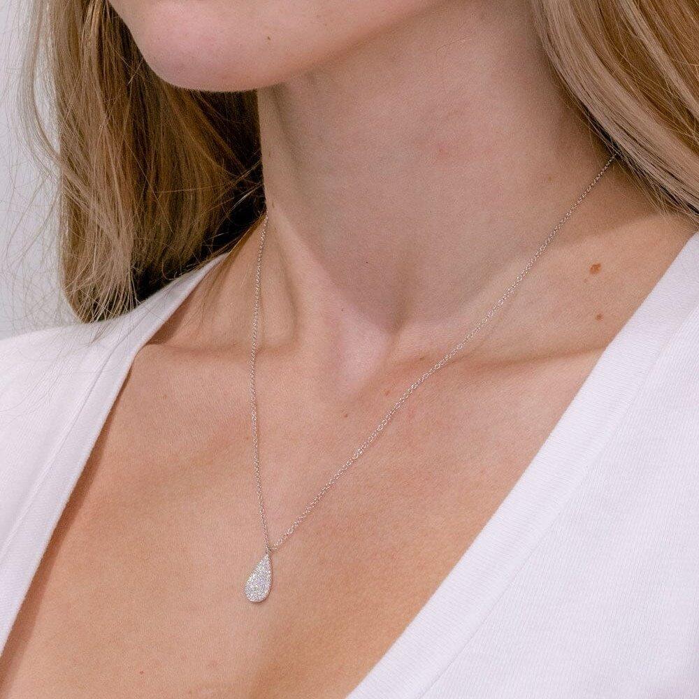 0.19 TCW Pear Moissanite Minimalist Necklace - crownmoissanite