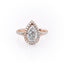 2.0 CT Pear Cut Halo Split Shank Style Moissanite Engagement Ring - crownmoissanite