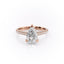 2.0 CT Pear Cut Solitaire Triple Pave Setting Moissanite Engagement Ring - crownmoissanite