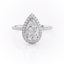 2.0 CT Pear Cut Halo Pave Moissanite Engagement Ring - crownmoissanite