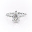 2.0 CT Pear Shaped Moissanite Hidden Halo Twisted Rope Engagement Ring - crownmoissanite