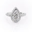 2.0 CT Pear Cut Halo Split Shank Style Moissanite Engagement Ring - crownmoissanite