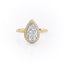 2.0 CT Pear Cut Halo Pave Moissanite Engagement Ring - crownmoissanite