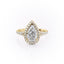 2.0 CT Pear Cut Halo Split Shank Style Moissanite Engagement Ring - crownmoissanite