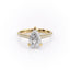 2.0 CT Pear Cut Solitaire Triple Pave Setting Moissanite Engagement Ring - crownmoissanite