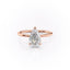 2.0 CT Pear Cut Solitaire Hidden Halo Setting Moissanite Engagement Ring - crownmoissanite