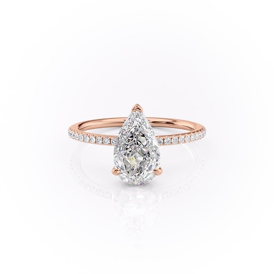 2.0 CT Pear Shaped Moissanite Solitaire Engagement Ring - crownmoissanite