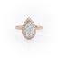 2.0 CT Pear Cut Halo Pave Moissanite Engagement Ring - crownmoissanite