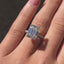 4.30 CT Emerald Solitaire Hidden Halo & Pave Moissanite Engagement Ring
