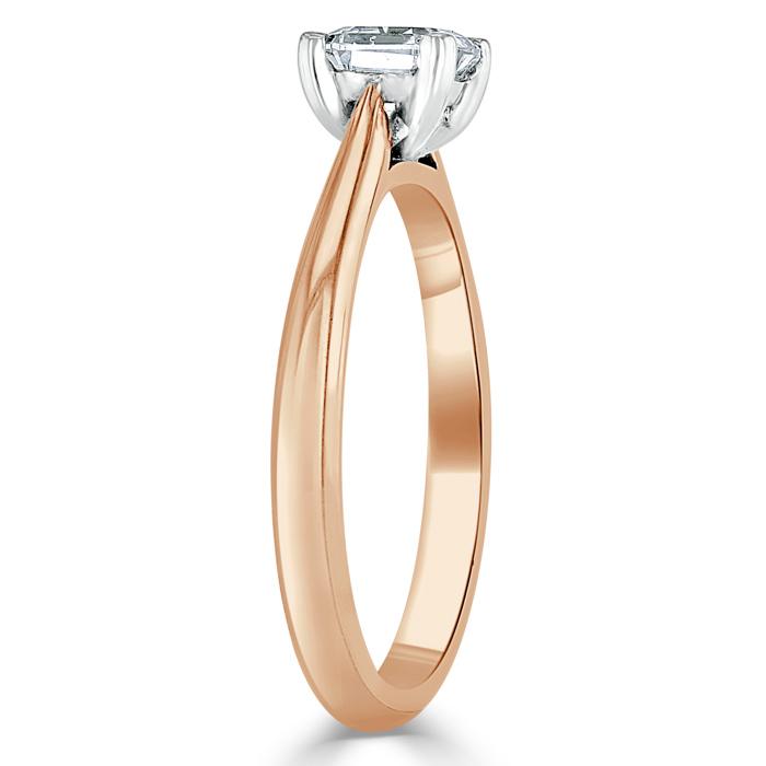 1.0 CT Asscher Cut Solitaire Moissanite Engagement Ring - crownmoissanite