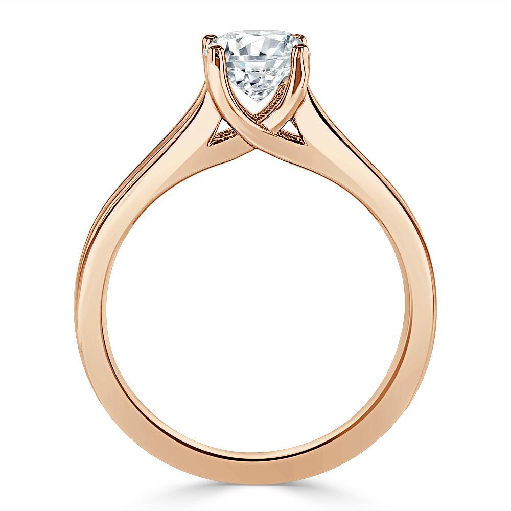 1.0 CT Asscher Cut Solitaire Split Shank Setting Moissanite Engagement Ring - crownmoissanite