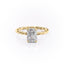 2.0 CT Radiant Shaped Moissanite Hidden Halo Twisted Rope Engagement Ring - crownmoissanite