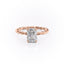 2.0 CT Radiant Shaped Moissanite Hidden Halo Twisted Rope Engagement Ring - crownmoissanite