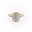 2.1 CT Radiant Cut Halo Split Shank Setting Moissanite Engagement Ring - crownmoissanite