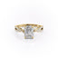 2.10 CT Radiant Solitaire Cross Over Pave Moissanite Engagement Ring - crownmoissanite