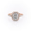 2.1 CT Radiant Cut Halo Split Shank Setting Moissanite Engagement Ring - crownmoissanite