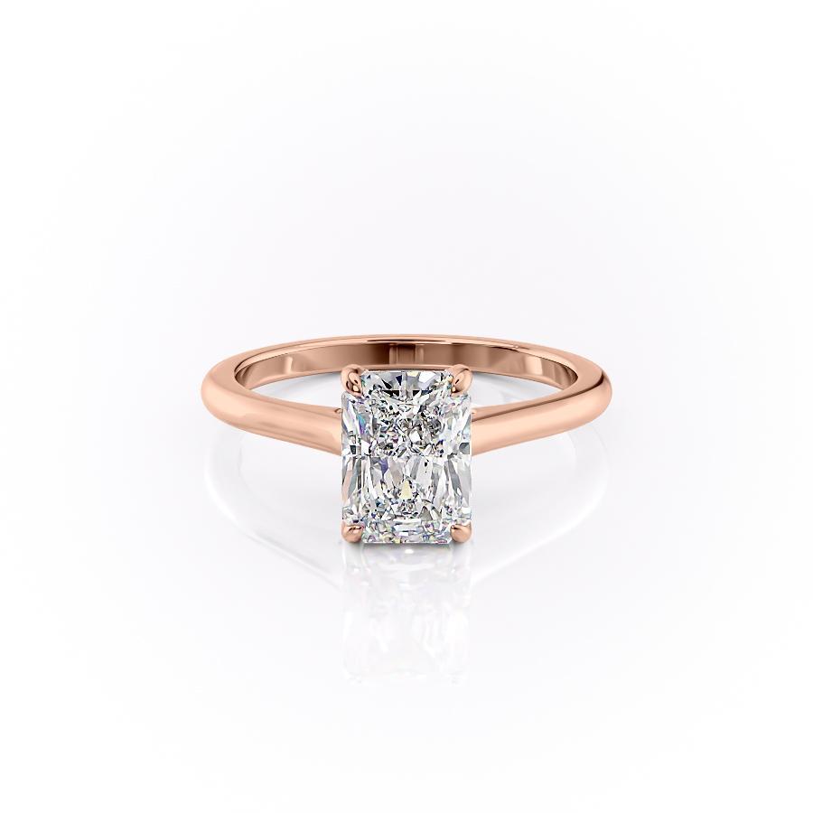 2.10 CT Radiant Cut Hidden Halo Style Moissanite Engagement Ring - crownmoissanite