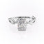 2.10 CT Radiant Solitaire & Twig Style Pave Moissanite Engagement Ring - crownmoissanite