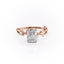 2.10 CT Radiant Solitaire & Twig Style Pave Moissanite Engagement Ring - crownmoissanite